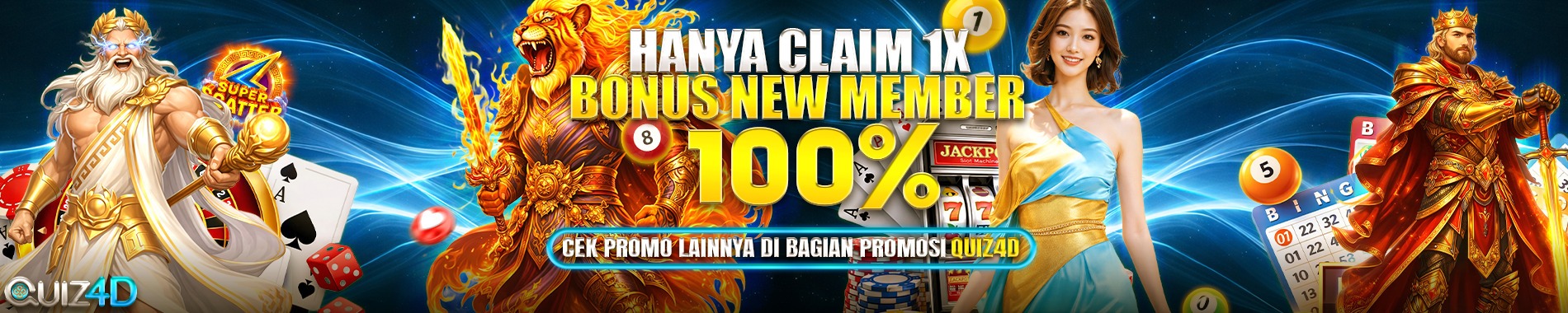 Bonus New Member 100% di Quiz4d!
